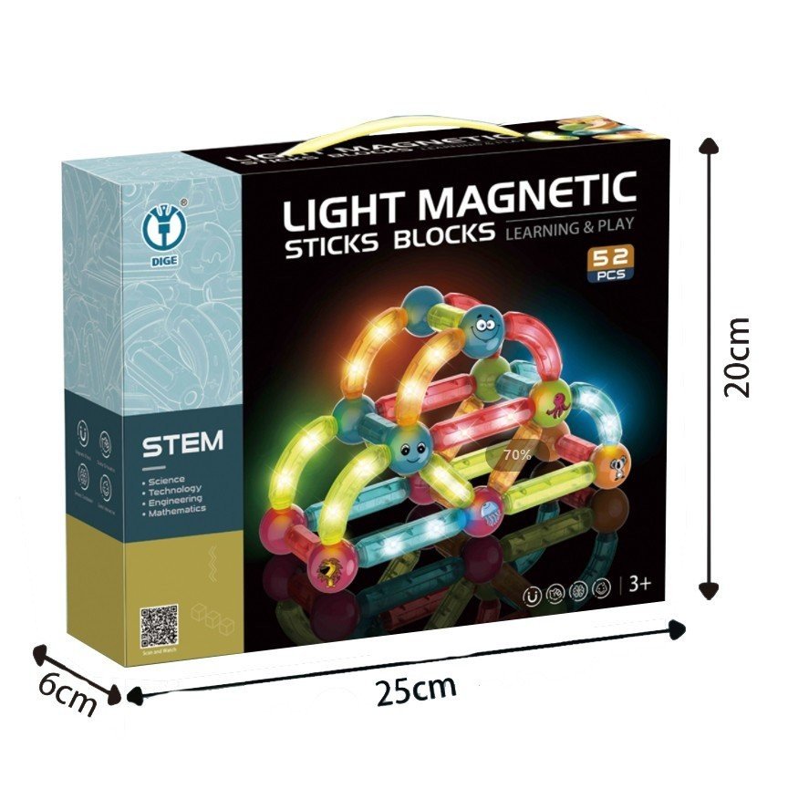 Kuličkodráha magnetická se světlem 52 ks - Alltoys