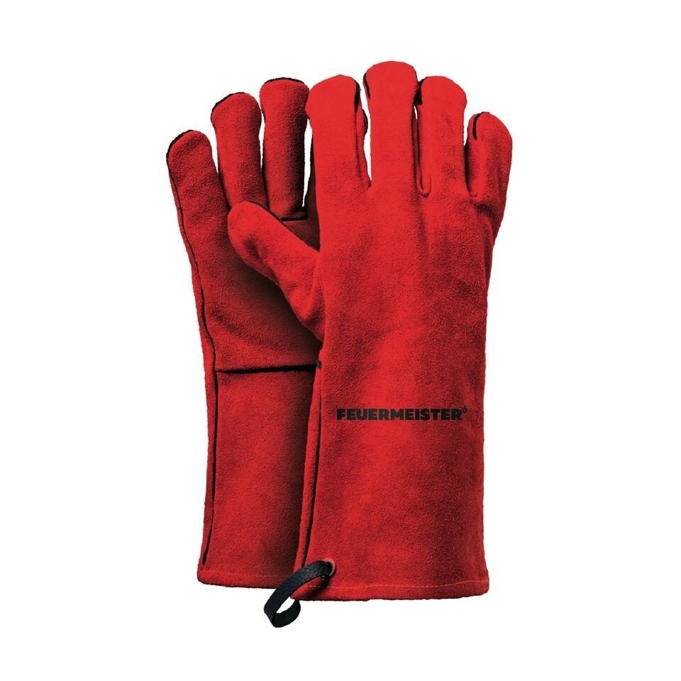 Kožené grilovací rukavice Feuermeister BBQ Premium - červené, 8