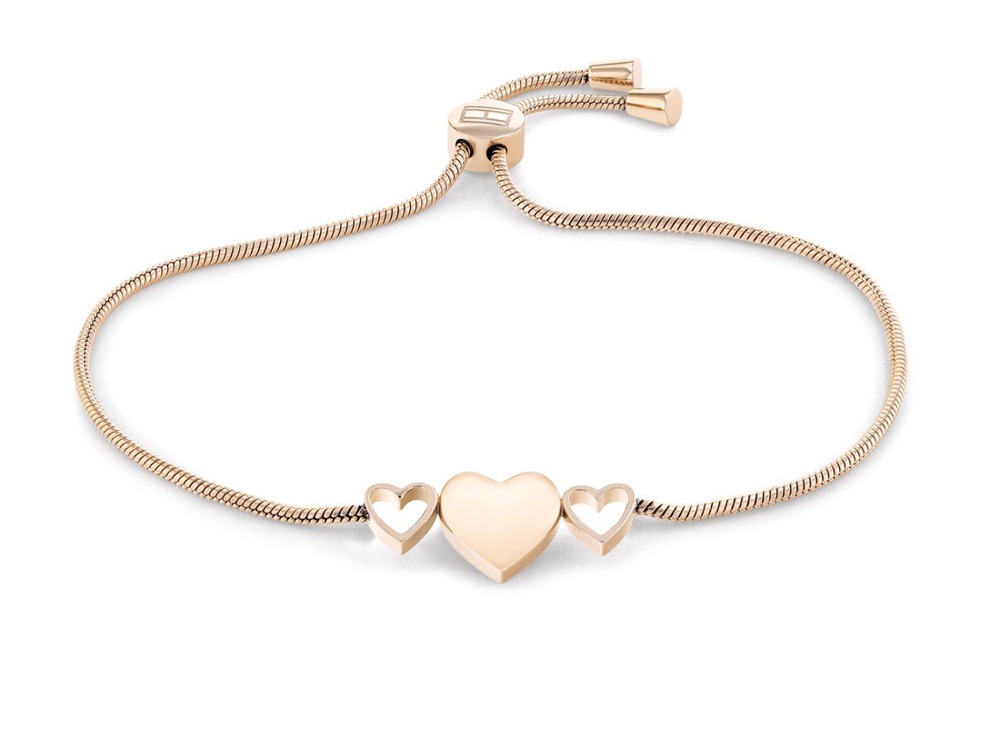 Tommy Hilfiger Moderní bronzový náramek se srdíčky Hanging Heart 2780714
