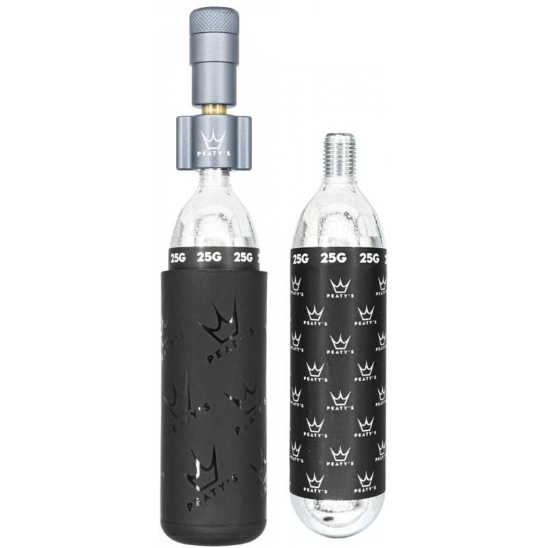 Ventil Peatys HoleShot CO2 Tyre Inflator MTB - včetně 2x25g Co2 bombiček, břidlicově šedá