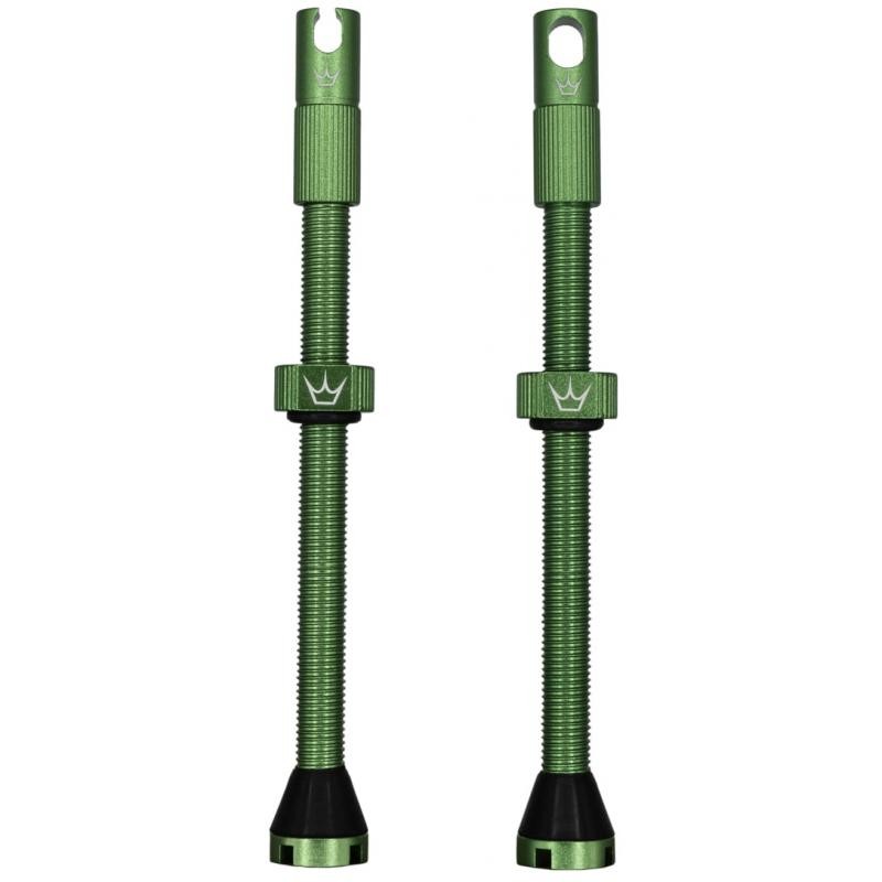 Ventilky Peatys X Chris King MK2 Tubeless Valves - 1 pár, bezdušové, 80 mm, smaragdově zelená
