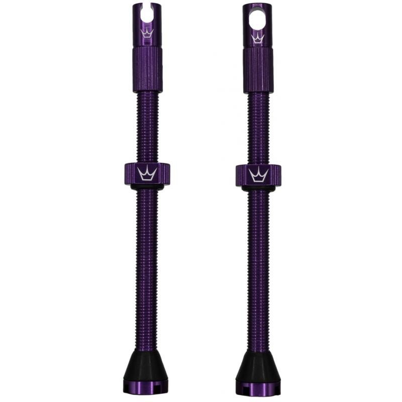 Ventilky Peatys X Chris King MK2 Tubeless Valves - 1 pár, bezdušové, 80 mm, fialová