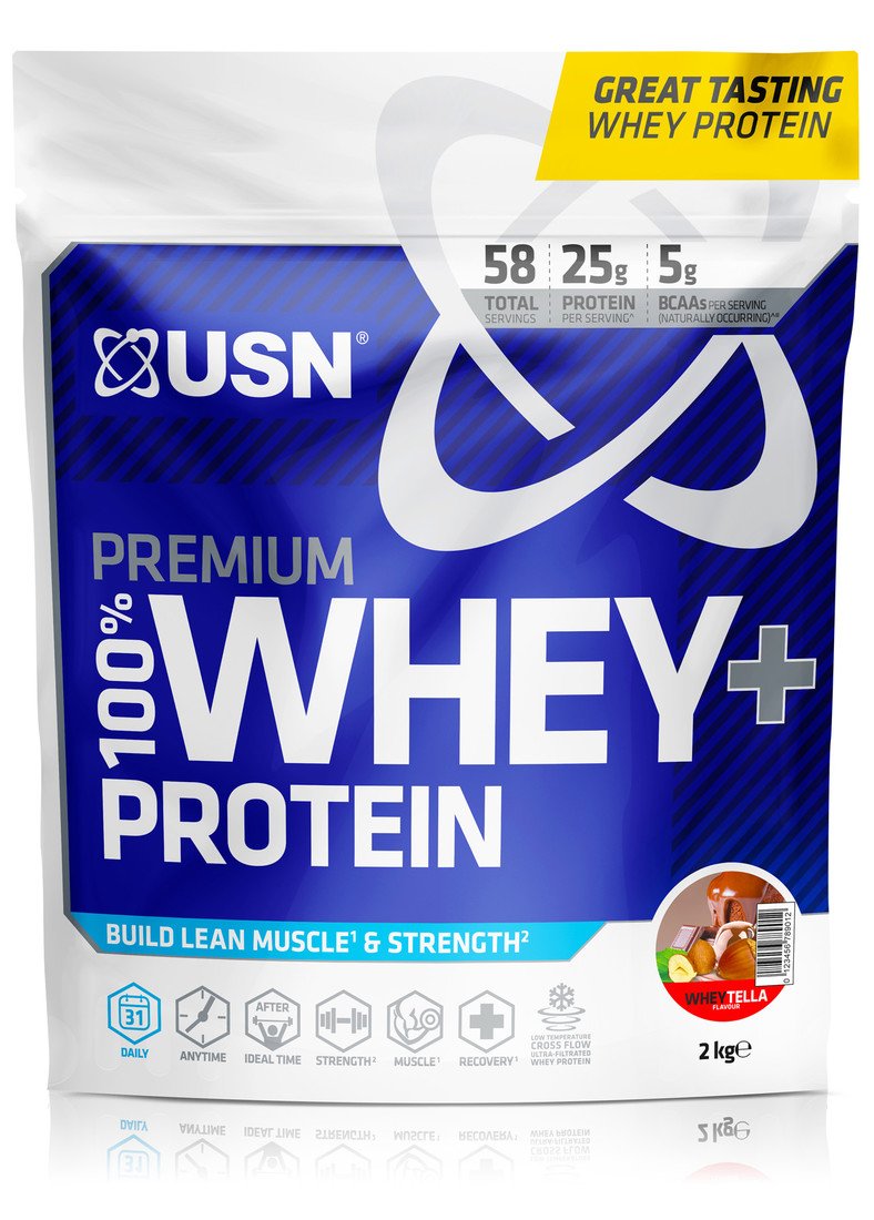 Proteinové prášky USN 100% Premium Whey Bag lískový oříšek 