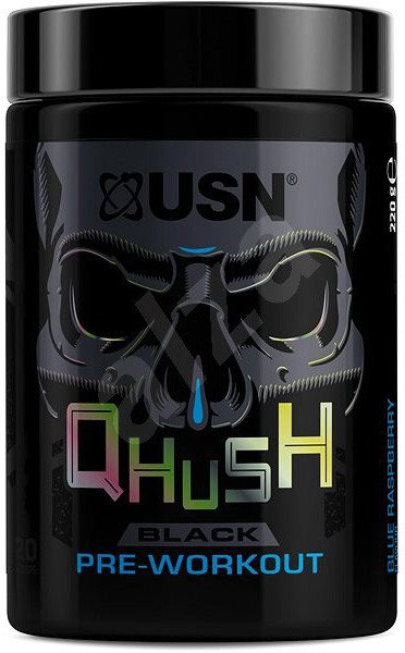 Prášek USN Qhush Black (modrá malina 220g)