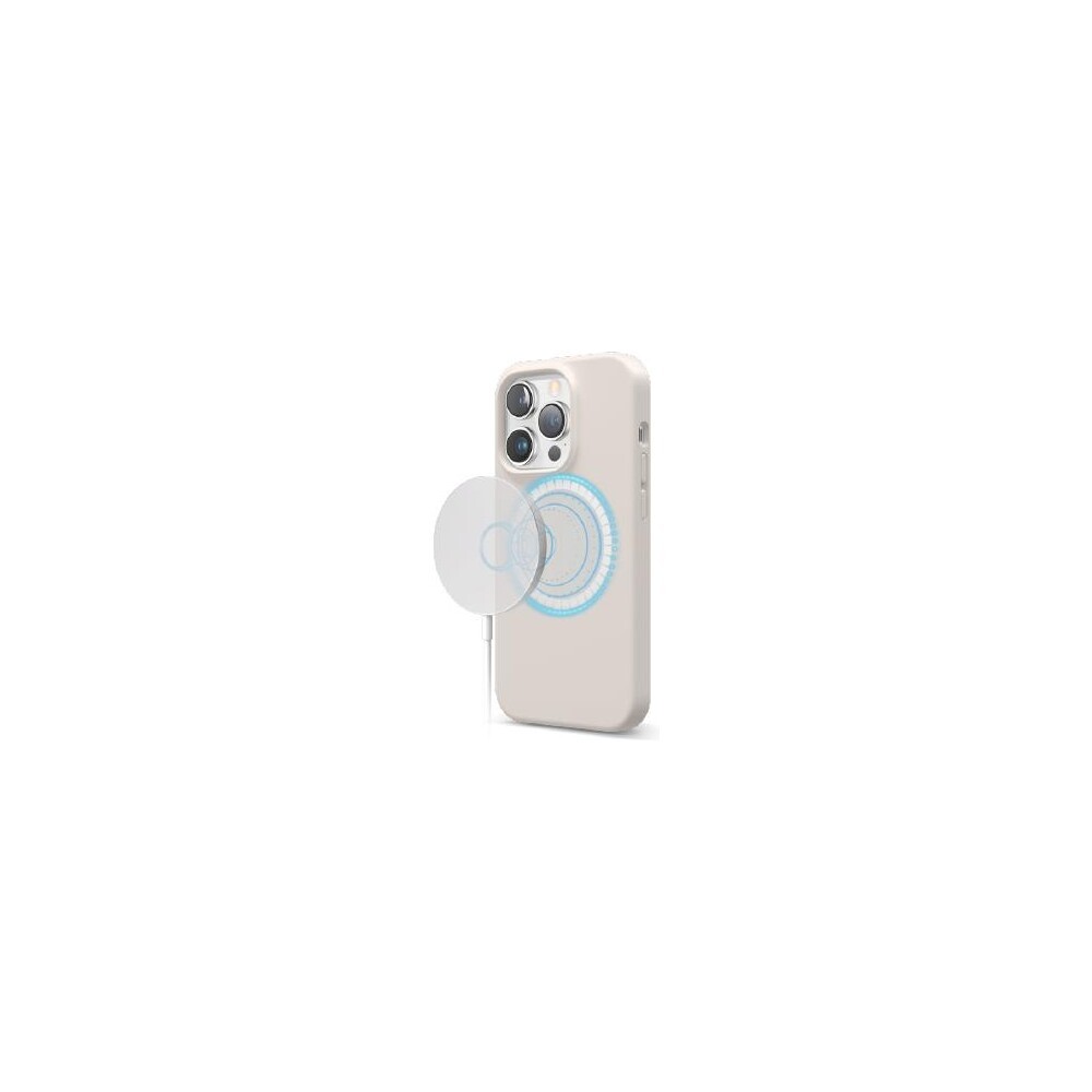 ELAGO silikonový kryt s MagSafe pro iPhone 14 béžový