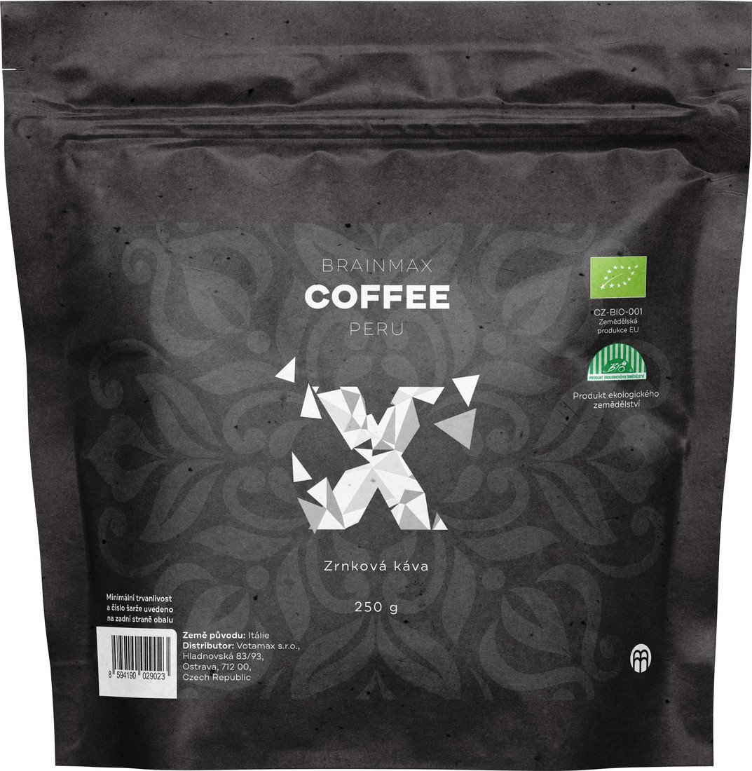 BrainMax Coffee Peru, zrnková káva, BIO, 250 g