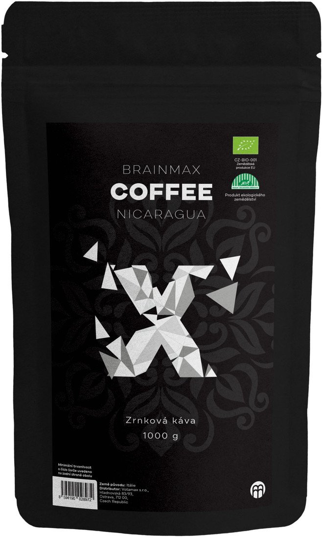 BrainMax Coffee Nicaragua, zrnková káva, BIO, 1000 g