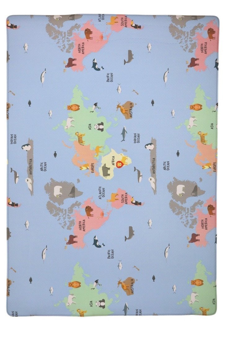 Little gem. carpets Dětský pěnový koberec Little adventurer - 100x140 cm Modrá