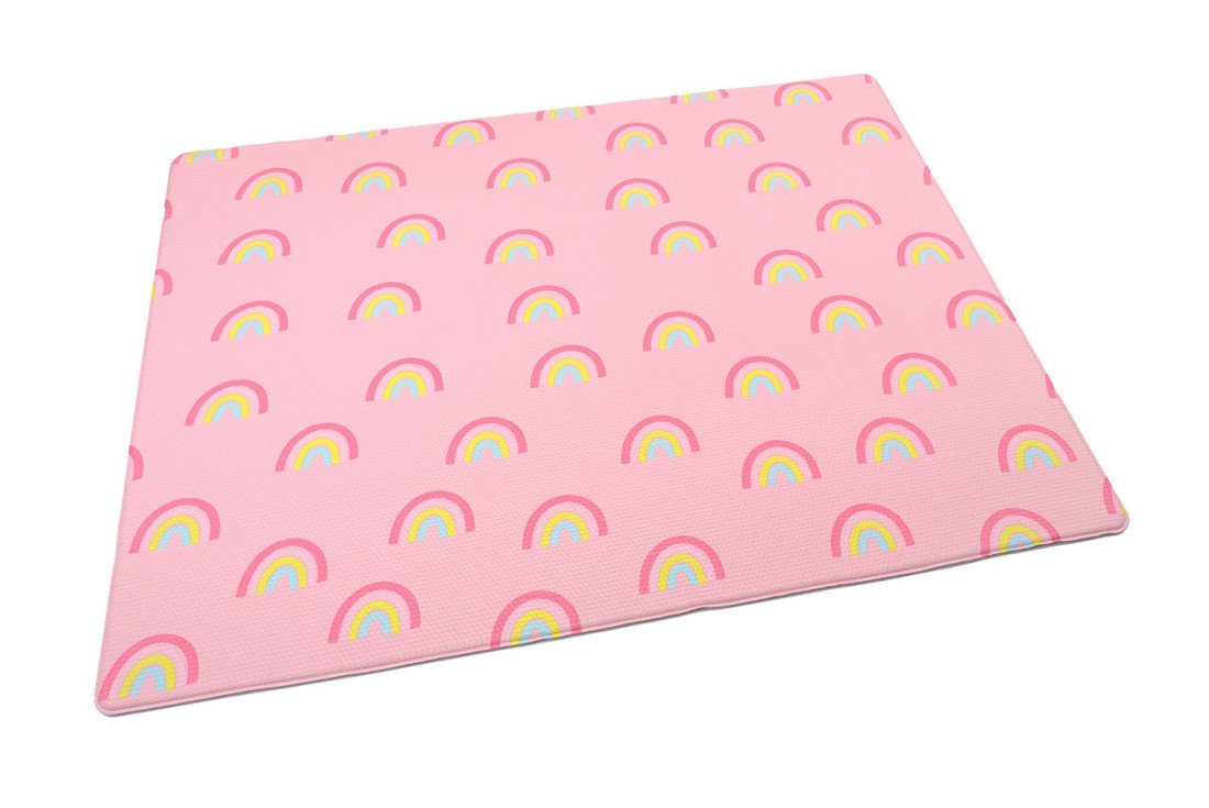 Little gem. carpets Dětský pěnový koberec Pink rainbows - 100x140 cm Růžová