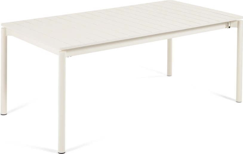 Bílý hliníkový zahradní stůl Kave Home Zaltana, 180 x 100 cm
