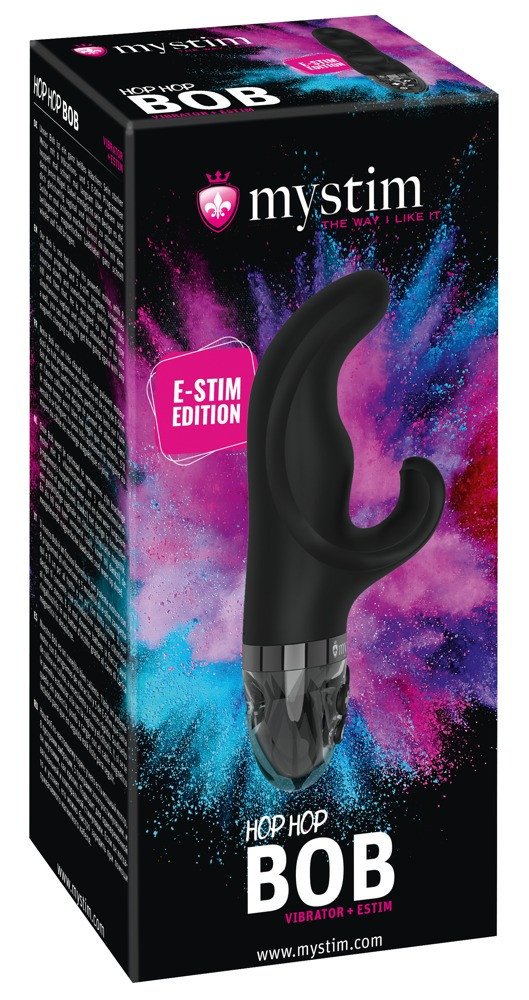 mystim Hop Hop Bop E-Stim - battery-operated, clitoral arm electro vibrator (black)