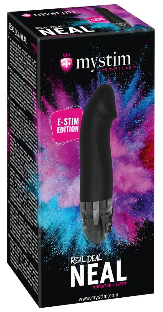 mystim Real Deal E-Stim - battery operated penis electric vibrator (black)