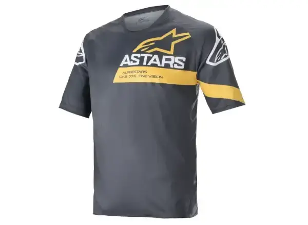 Alpinestars Racer V3 pánský dres krátký rukáv Anthracite/Sulphur Yellow vel. M