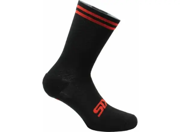 SIX2 Merinos ponožky černá/červená vel. 44/47