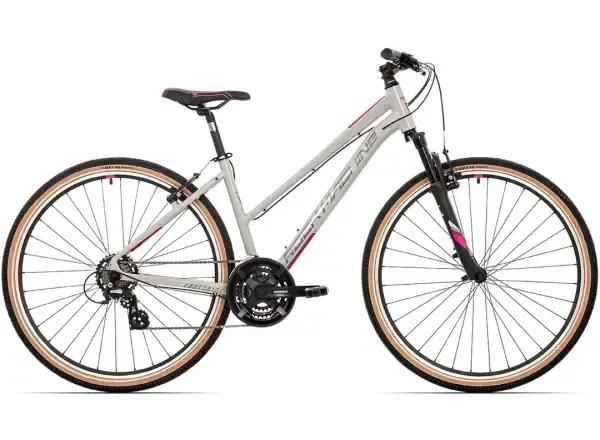 Rock Machine CrossRide 100 lady gloss light grey/dark grey trekingové kolo vel.17