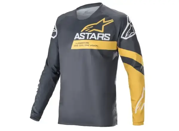 Alpinestars Racer V3 pánský dres dlouhý rukáv Anthracite/Sulphur Yellow vel. M