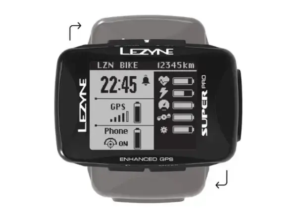 Lezyne Super Pro GPS Smart Loaded navigace black