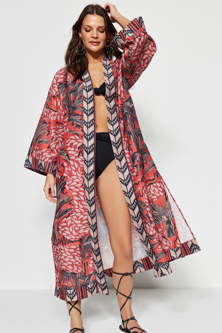 Trendyol Kimono & Caftan - Brown - Regular fit