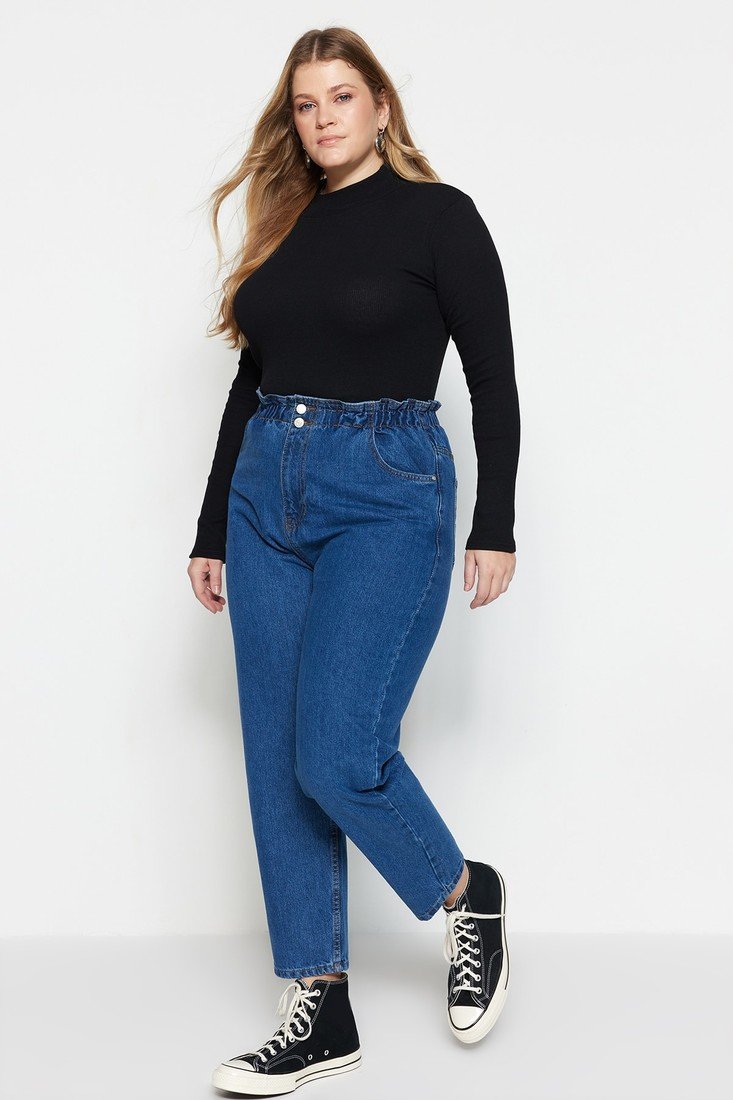 Trendyol Curve Plus Size Jeans - Blue - Mom