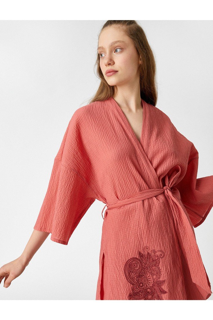 Koton Kimono & Caftan - Pink - Oversize