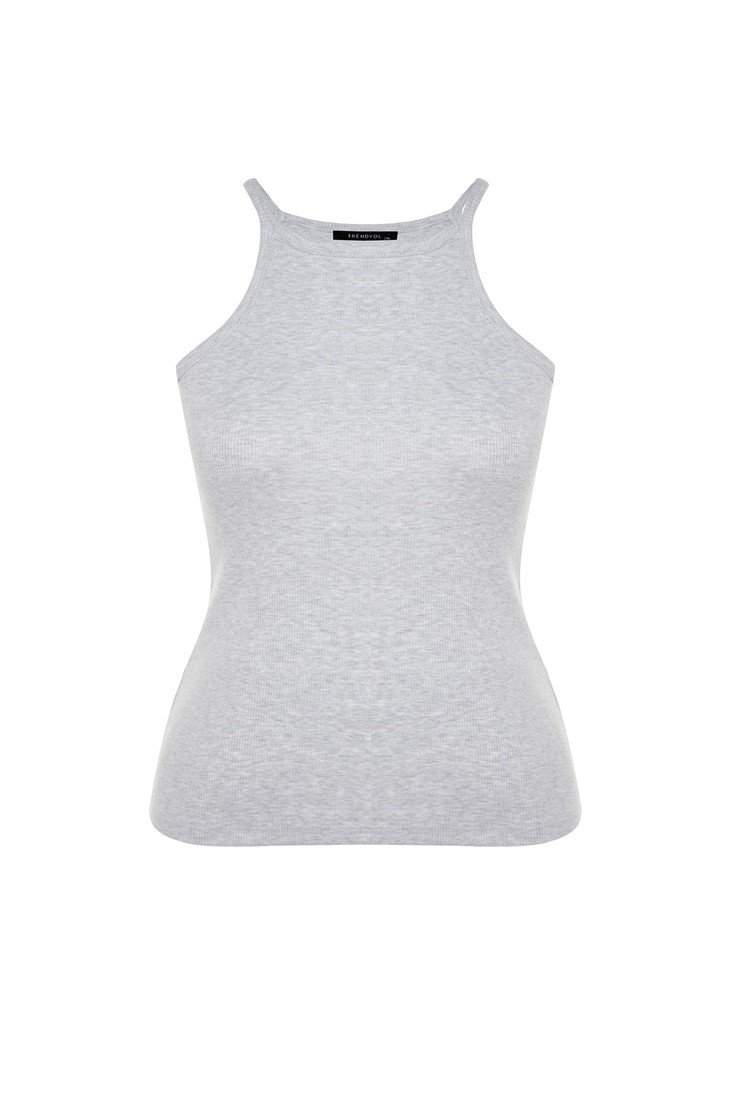 Trendyol Curve Plus Size Camisole - Gray - Fitted