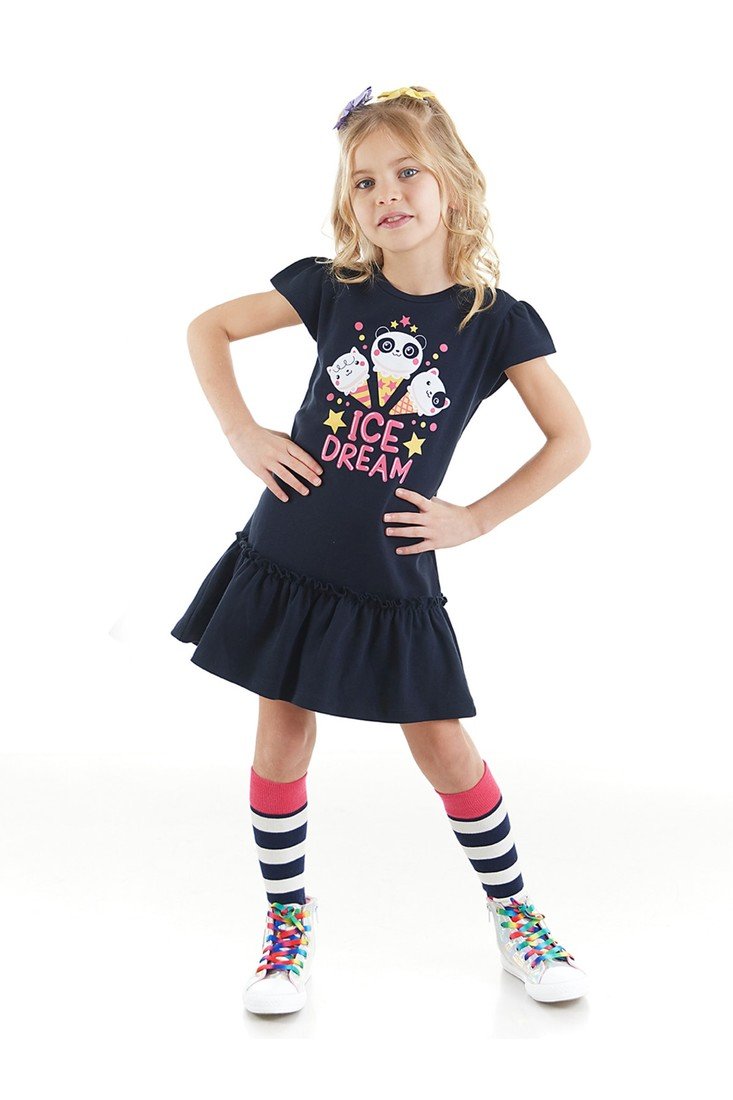 Denokids Navy blue - Jersey dress