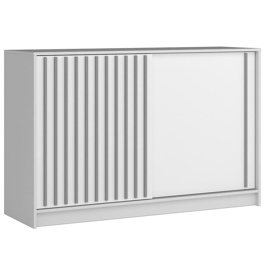 Komoda Royal bílá/lamela šedá