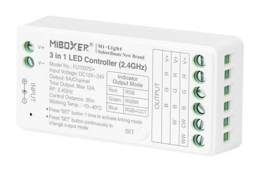 LED Solution Mi-Light MiBoxer Přijímač 3v1 pro RGB a RGBW LED pásky FUT037Splus