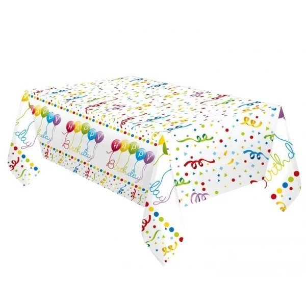 Ubrus plastový Happy Birthday Streamers 120 x 180 cm