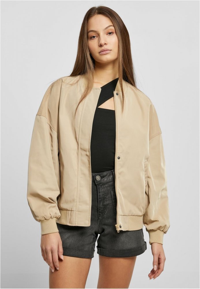 Ladies Recycled Oversized Light Bomber Jacket - unionbeige 3XL