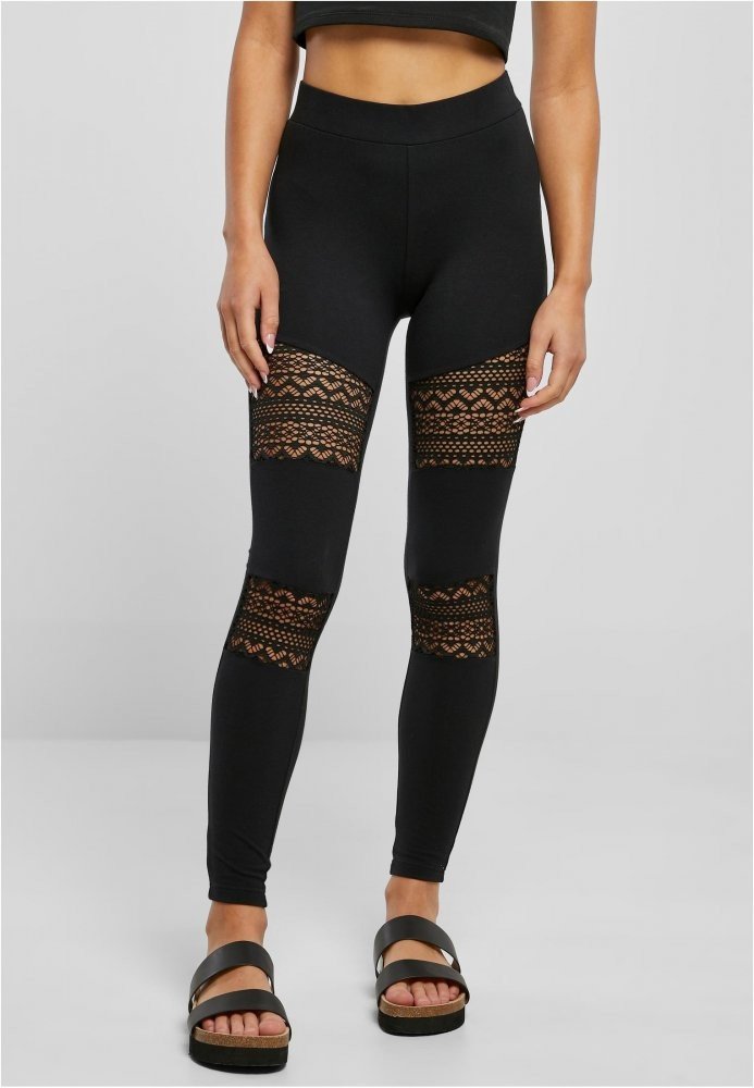 Ladies Crochet Lace Inset Leggings 3XL