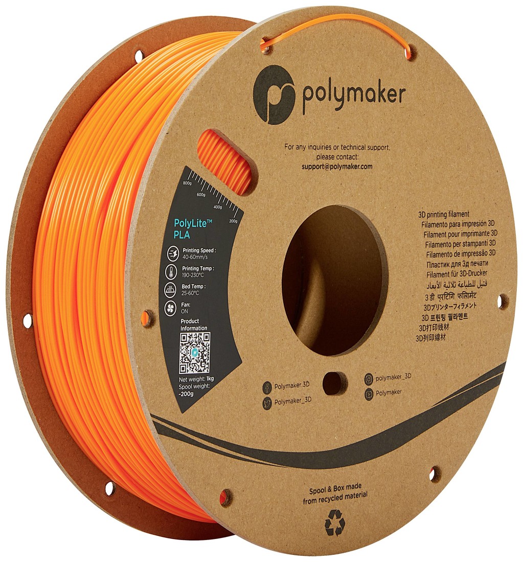 Polymaker PA02008 PolyLite vlákno pro 3D tiskárny PLA plast  1.75 mm 1000 g oranžová  1 ks