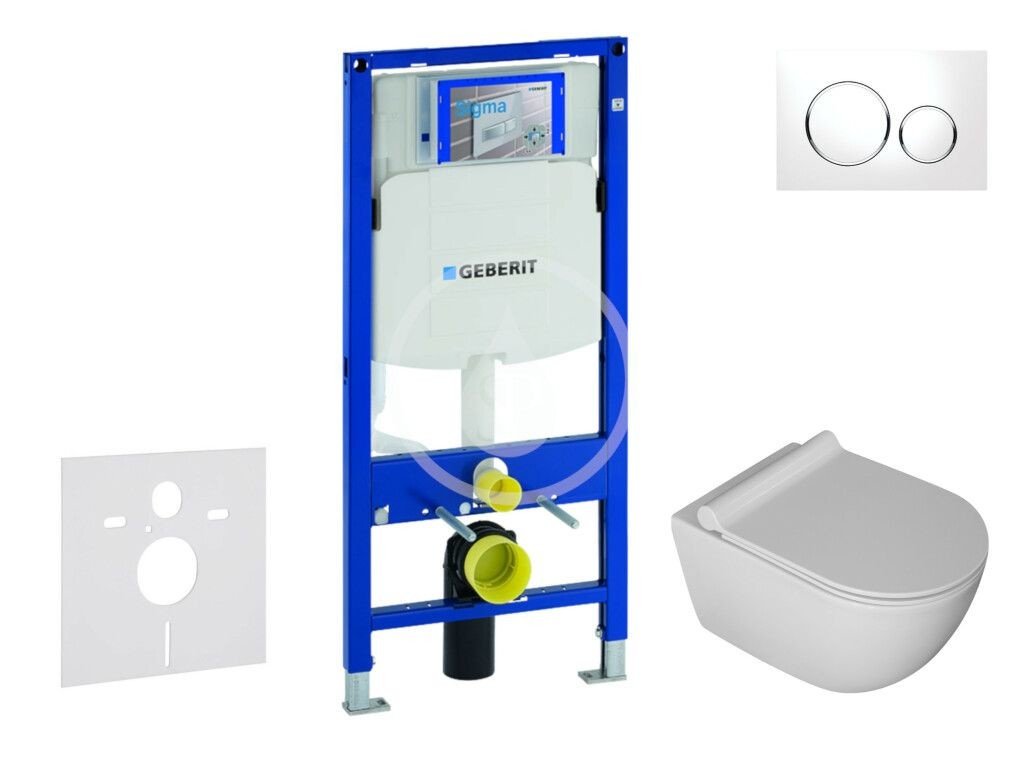 GEBERIT Duofix Set předstěnové instalace, klozetu Gaia a sedátka softclose, tlačítko Sigma01, lesklý chrom SANI11CA1106