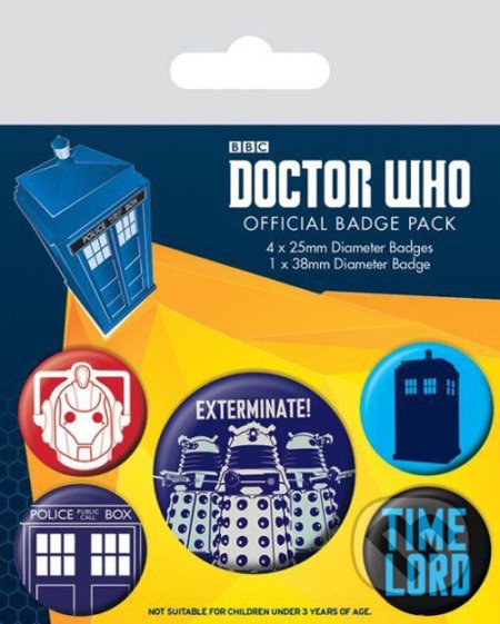 Placky Dr.Who: Exterminate set 5 kusov