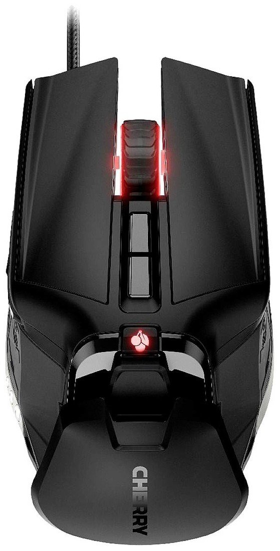CHERRY JM-9620 herní myš, Wi-Fi myš kabelový optická černá 9 tlačítko 12000 dpi s podsvícením, úprava hmotnosti, integrovaná profilová paměť
