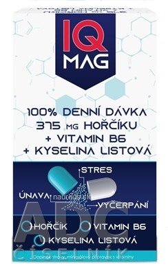 Iq Mag 375mg Hořčíku a vitamínu B6 a kyseliny listové 60 kapsúl