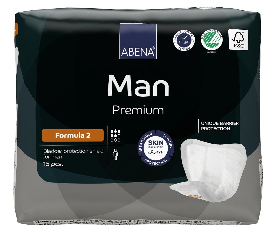 Abena Man Premium Formula 2 vložky absorpční, pro muže, 700ml, 15ks
