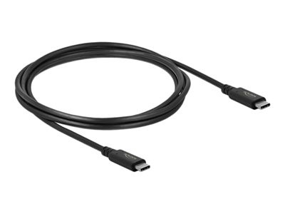 Delock - USB kabel - USB-C (M) do USB-C (M) - USB4 / Thunderbolt 3 / DisplayPort - 20 V - 5 A - 2 m - podpora 4K60 Hz (3840 x 2160), podpora Power Delivery 3.0 - černá