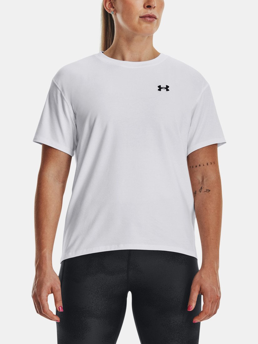 Triko Under Armour UA Esential Cttn Stretch Tee-WHT