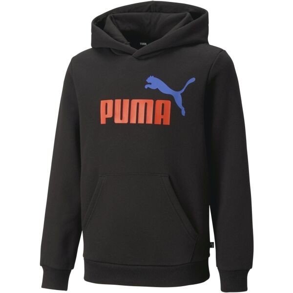 Puma ESS + 2 COL BIG LOGO HOODIE FL B Chlapecká mikina, černá, velikost 152