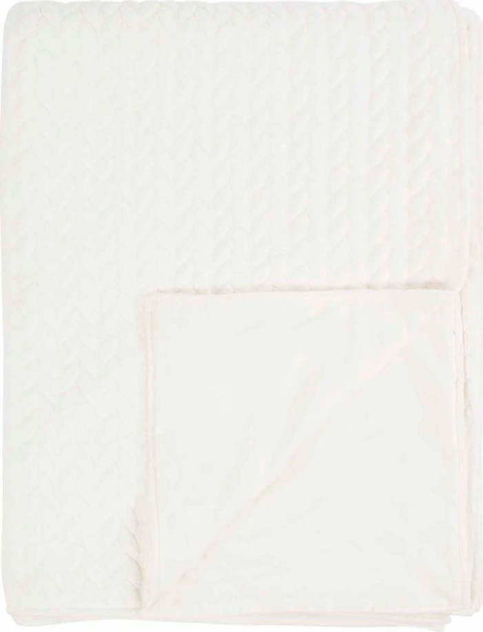 Bílý pléd Tiseco Home Studio Sommar, 130 x 170 cm