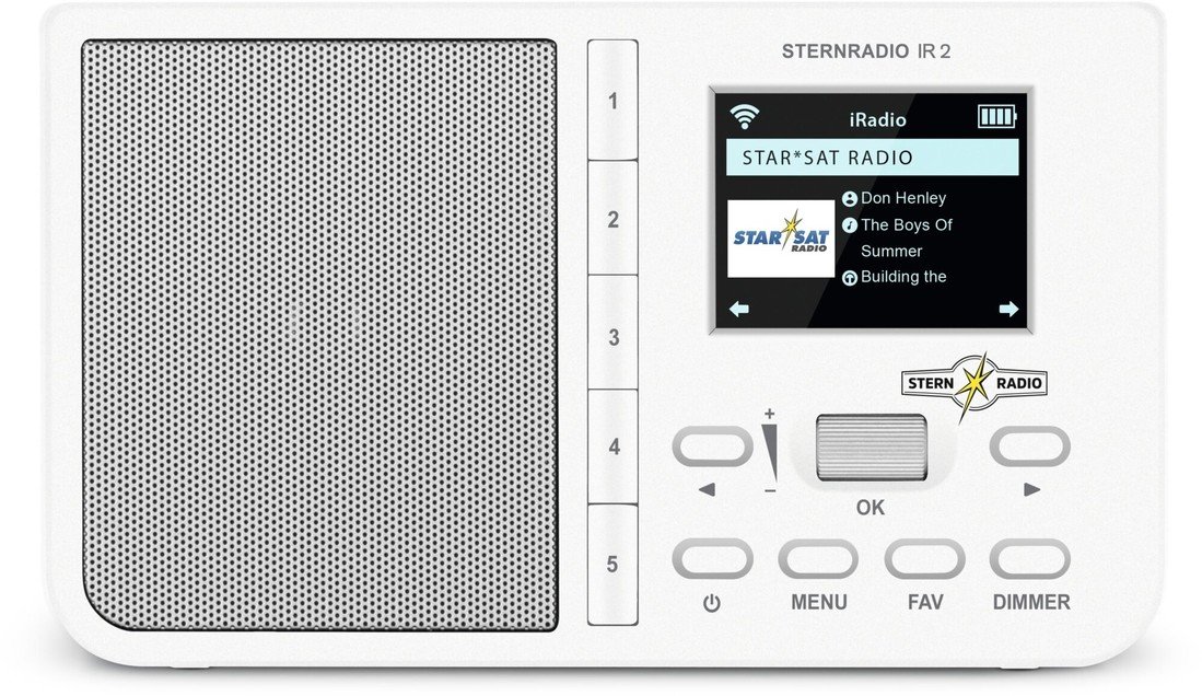 Internetové stolní rádio TechniSat STERNRADIO IR 2, AUX, internetové rádio, Wi-Fi, bílá