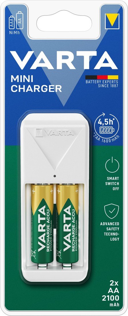 Varta Nabíječka MINI CHARGER + 2 AA 2100 mAh, 57656101451