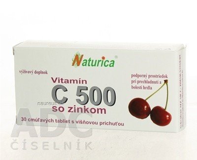 PharmTurica s.r.o. Naturica VITAMIN C 500 mg se zinkem tbl (cucavé tablety) 1x30 ks 30 ks