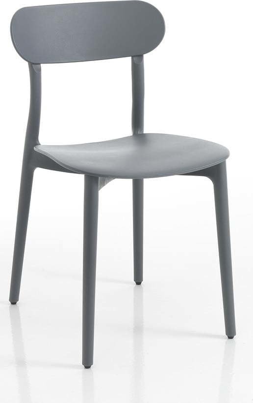 Šedá plastová zahradní židle Stoccolma - Tomasucci