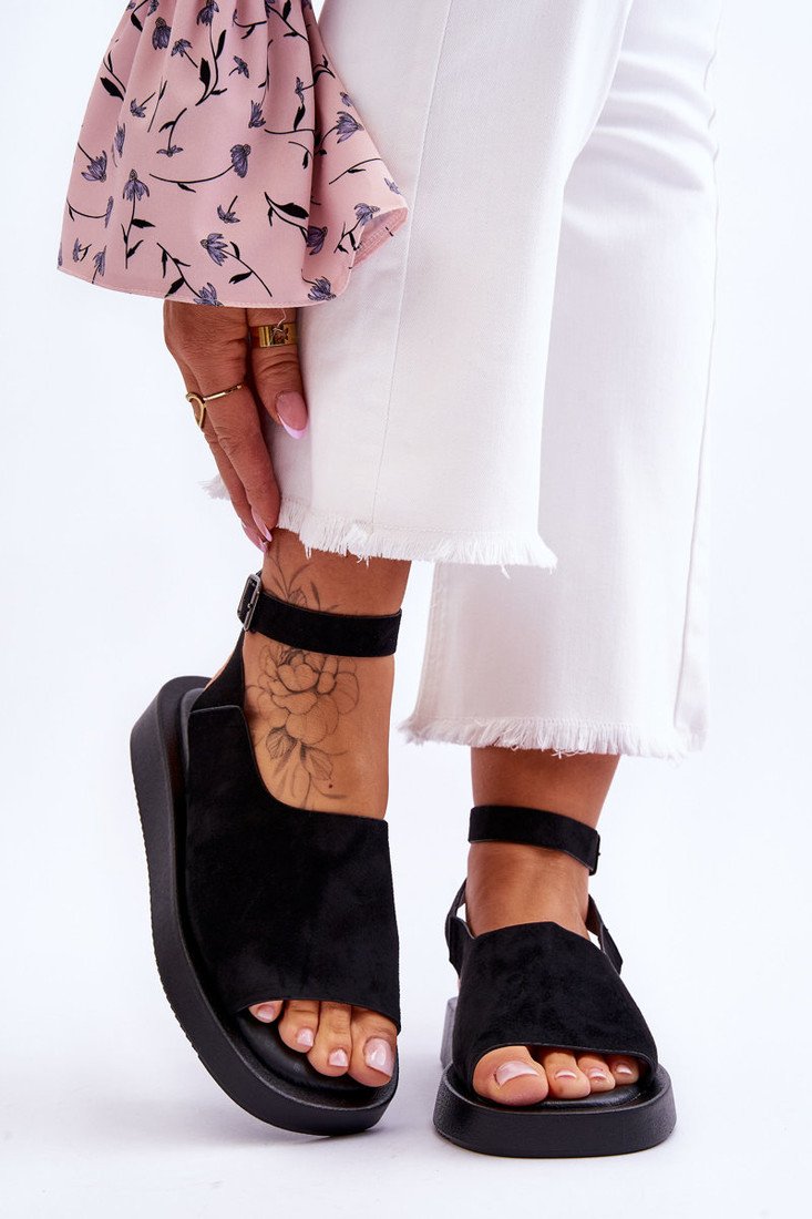 Pohodlné dámské sandály na platformě černé Rubie