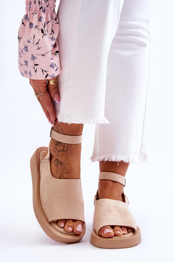 Pohodlné dámské sandály na platformě Béžové Rubie