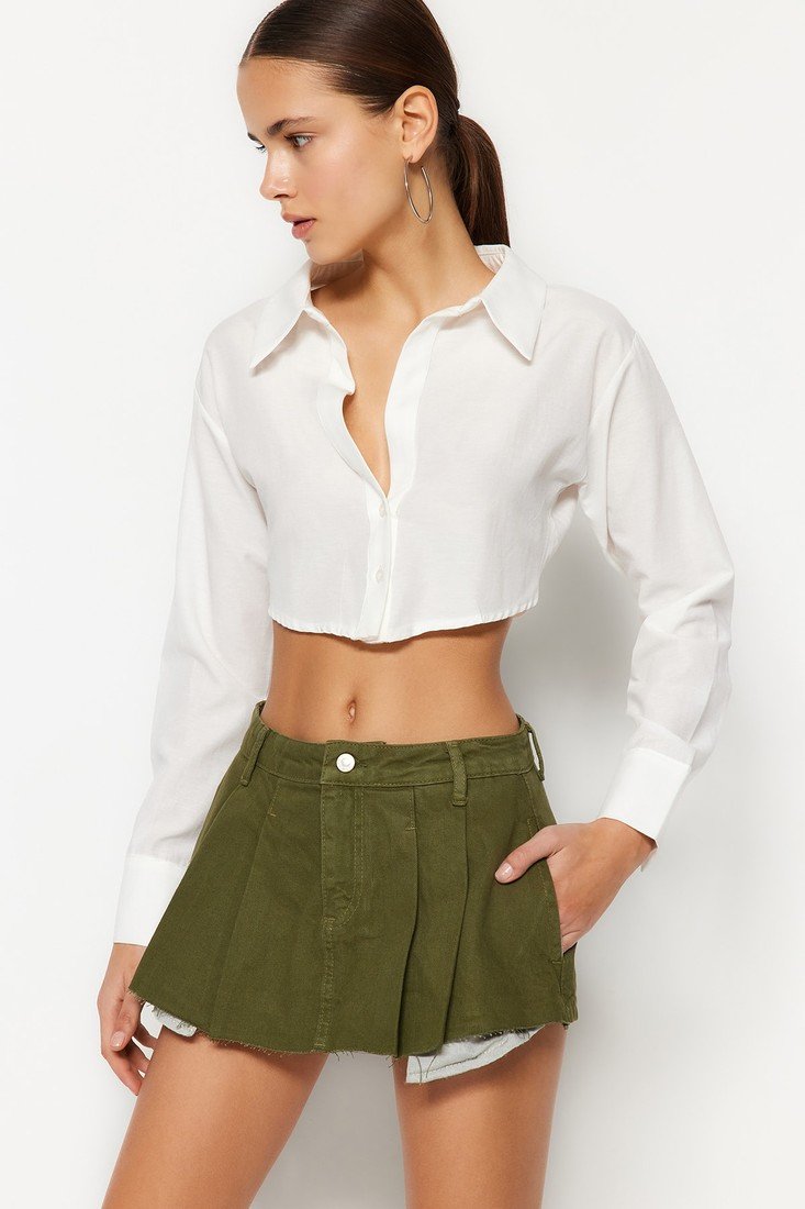Trendyol Shorts - Khaki - Low Waist