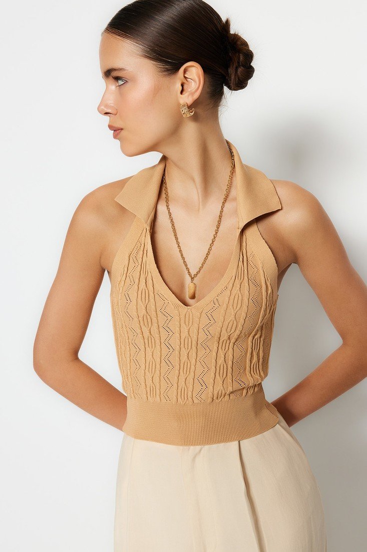 Trendyol Blouse - Beige - Slim fit