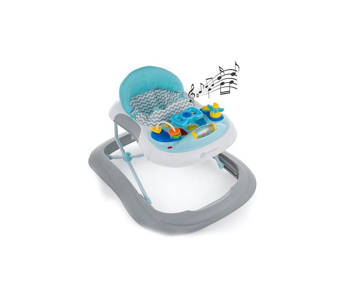 Petite&Mars PETITE&MARS - Dětské chodítko s melodií MONTY modrá